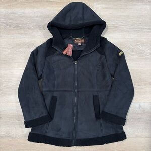 NWT Koolaburra Ugg Suede Sherpa Coat Jacket NEW WITH TAGS Small Uggs Winter Grey